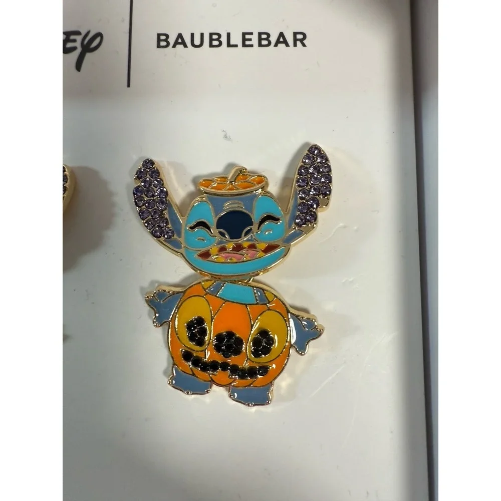 Disney Baublebar Stitch Halloween Pumpkin Earrings New in Box